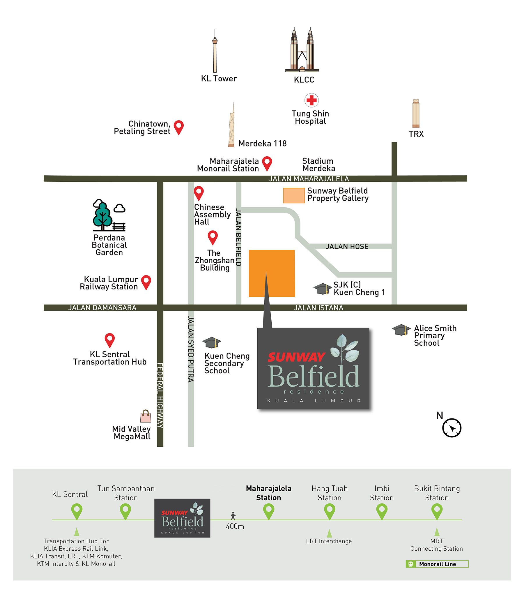 sunway belfield location map